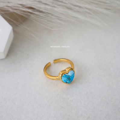 Turquoise Mohave Heart Ring