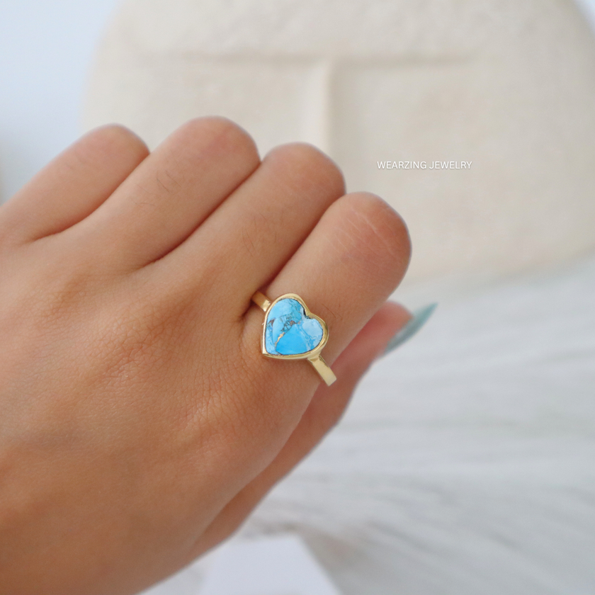 Turquoise Mohave Heart Ring