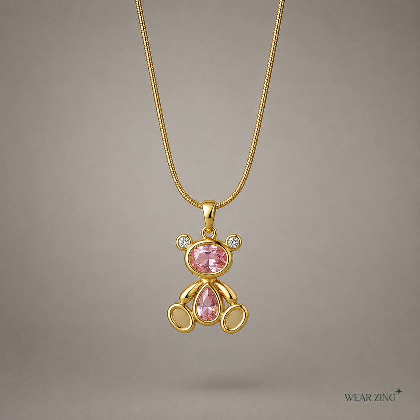 Teddy Pendant Necklace - Honey WearZing - Crystal Jewelry Store in India