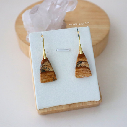 Picture Jasper Triangle Drops