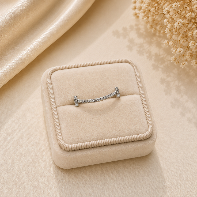 Pavé Curve Ring WearZing - Crystal Jewelry Store in India