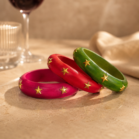 Boho Star Wooden Bangle WearZing - Crystal Jewelry Store in India