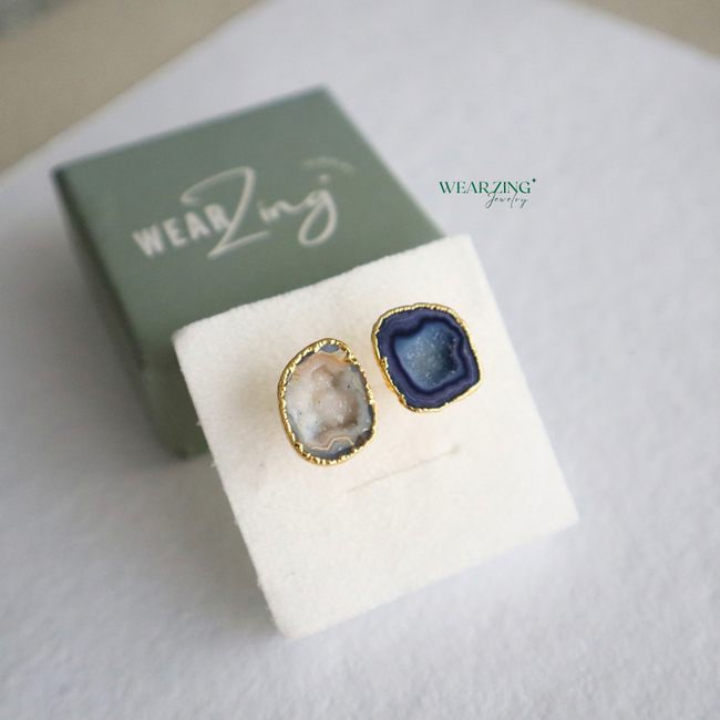 Double Stone Druzy Ring WearZing - Crystal Jewelry Store in India