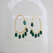 Green Quartz Statement Dangle Earrings