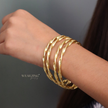 Twisted Gold cuff bangle WearZing - Crystal Jewelry Store in India