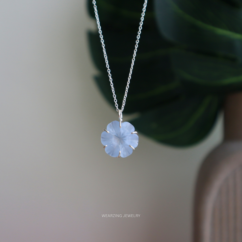 Blue Daisy Flower Pendant