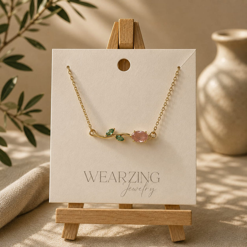 Flora Petal & Leaf Bar Necklace