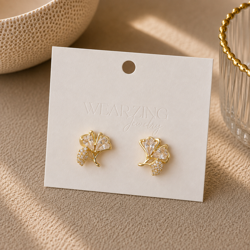 Ginkgo Bloom Studs WearZing - Crystal Jewelry Store in India