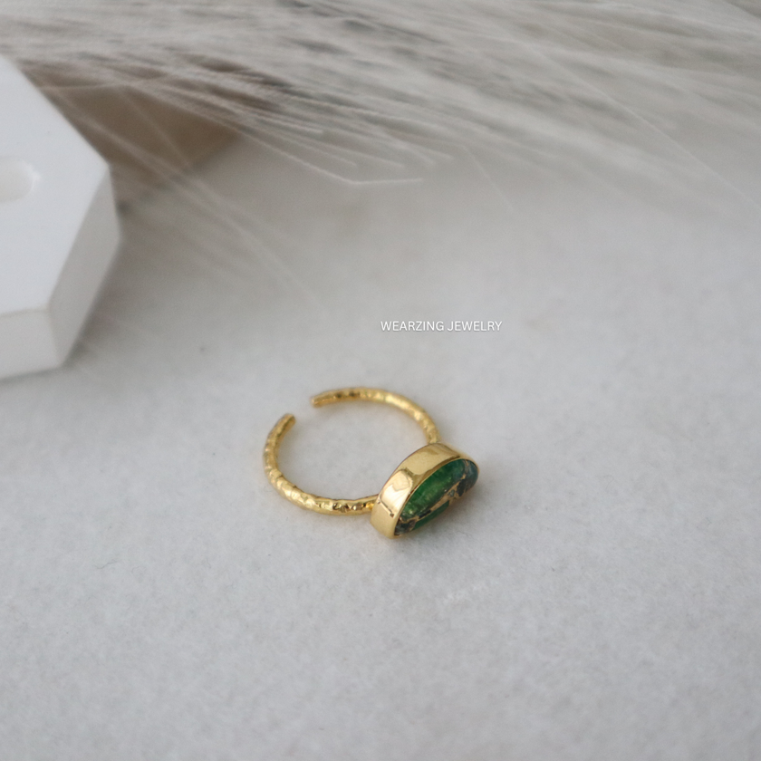 Green Mohave Half Circle Ring