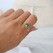 Green Mohave Half Circle Ring