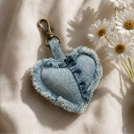 Denim Heart Bag Charm – Light Blue WearZing - Crystal Jewelry Store in India