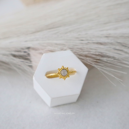 Moonstone Dainty Sun Ring