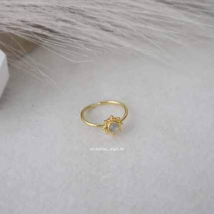 Moonstone Dainty Sun Ring