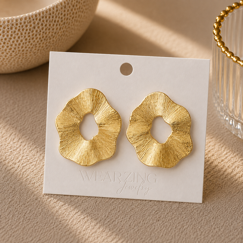 Oval Curve Earrings WearZing - Crystal Jewelry Store in India