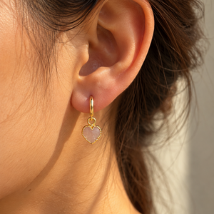 Rose Quartz Mini Heart Drops WearZing - Crystal Jewelry Store in India