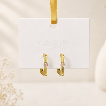 Sleek Crystal Inlay Earrings WearZing - Crystal Jewelry Store in India