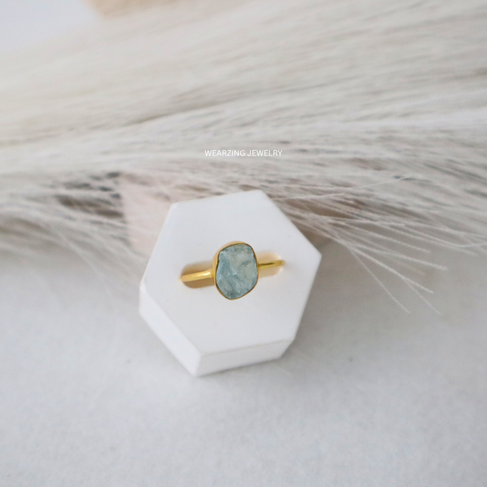 Aquamarine Raw Ring