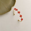 Red Beaded Flower Open Cuff WearZing - Crystal Jewelry Store in India