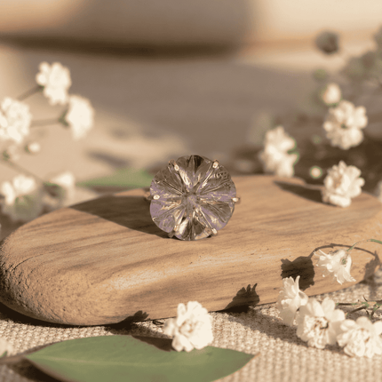 Amethyst Flower Ring WearZing - Crystal Jewelry Store in India