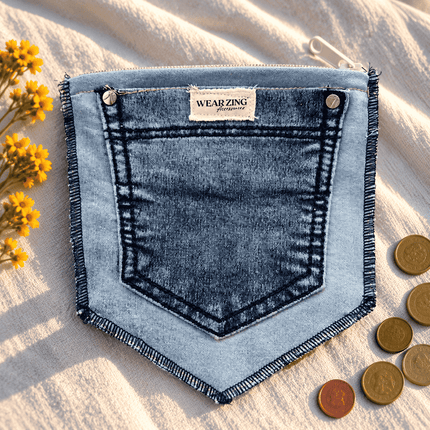 Jean Pocket Zipper Pouch WearZing - Crystal Jewelry Store in India