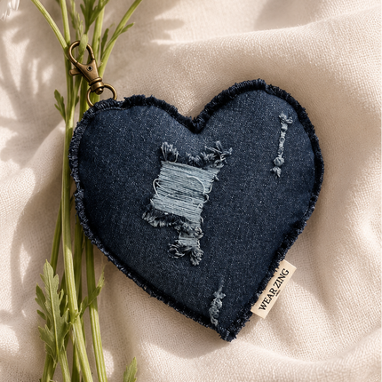 Denim Heart Bag Charm – Indigo WearZing - Crystal Jewelry Store in India