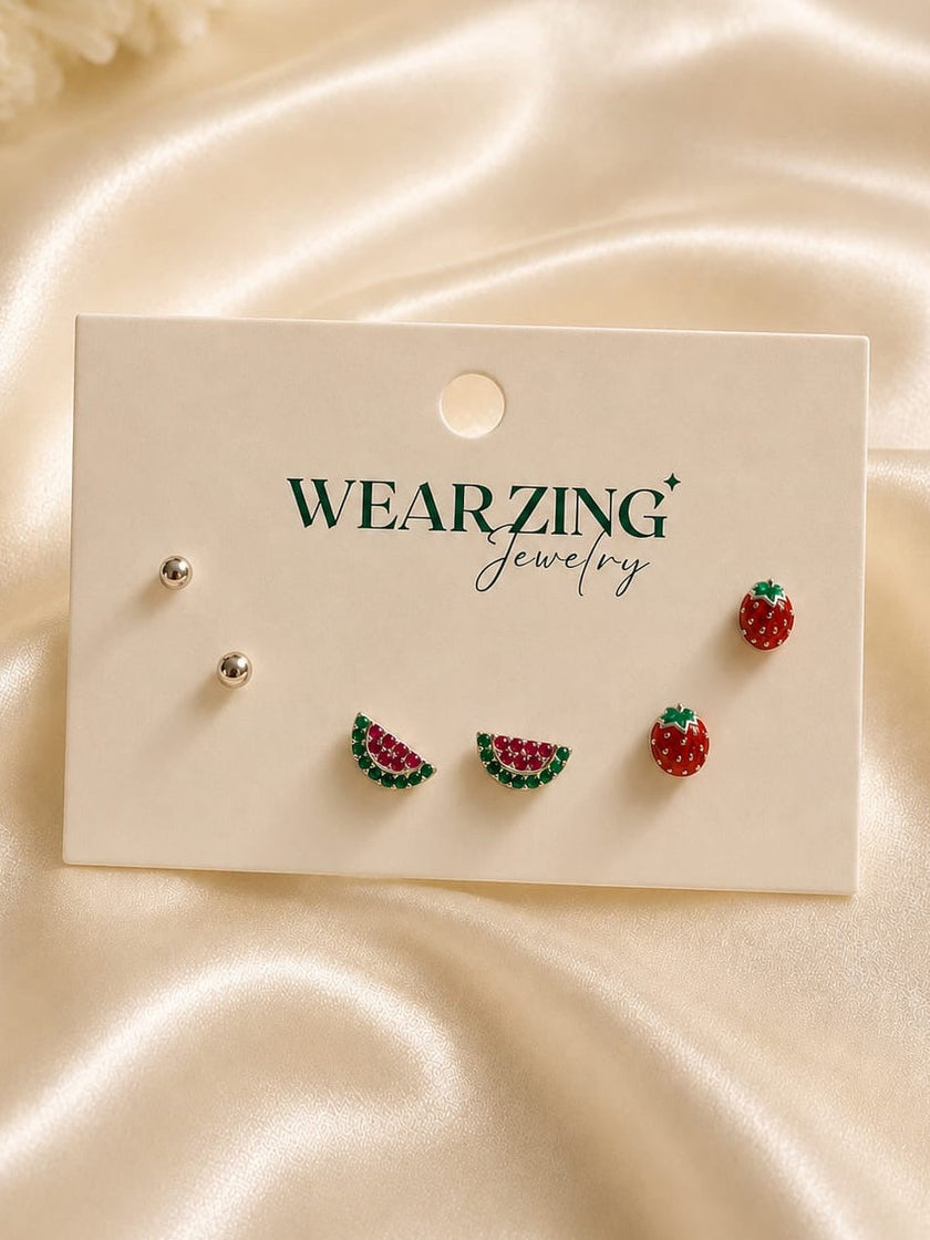 Minimal Stud Set of 3 WearZing - Crystal Jewelry Store in India
