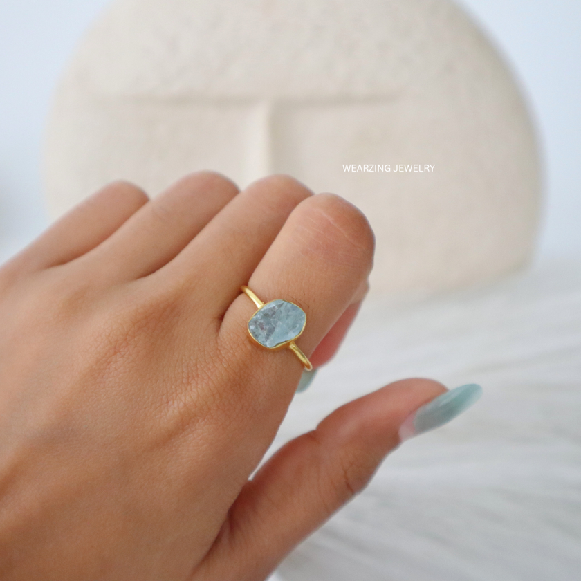 Aquamarine Raw Ring