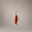 Vintage Koi Pendant - Red