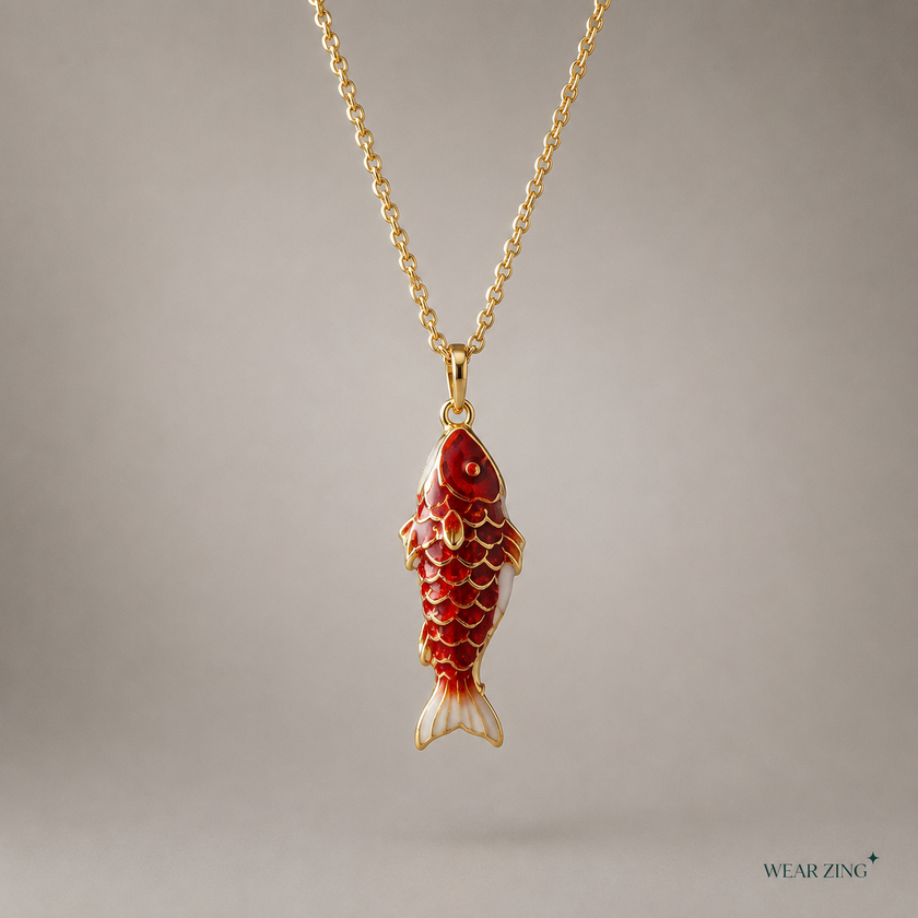 Vintage Koi Pendant - Red