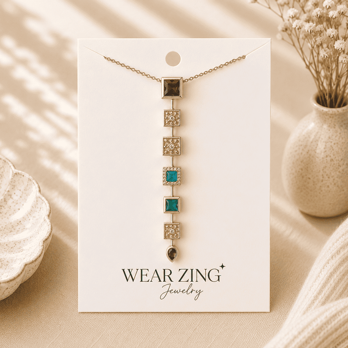 Geometric Cascade Necklace WearZing - Crystal Jewelry Store in India