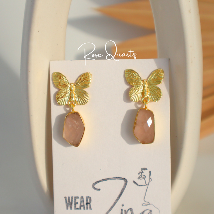 Rose Butterfly Earrings
