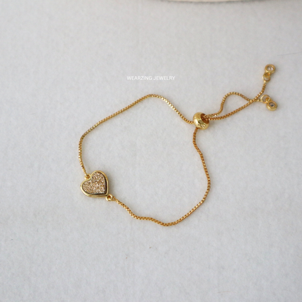 Heart Titanium Druzy Bracelet