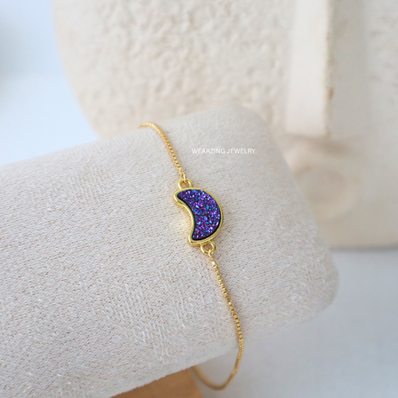 Moon Titanium Druzy Bracelet