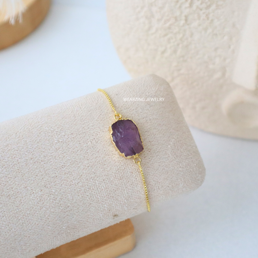 Amethyst Chain Bracelet