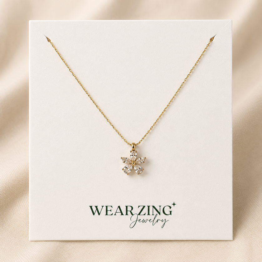 Shimmering Flora Pendant WearZing - Crystal Jewelry Store in India