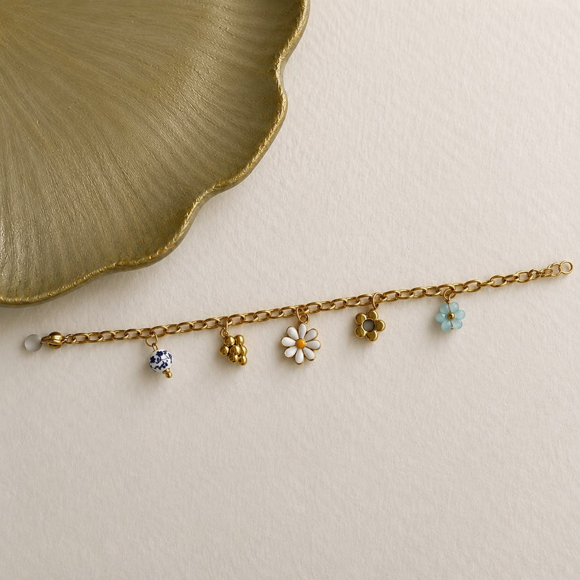 Flora Charm Link Bracelet WearZing - Crystal Jewelry Store in India