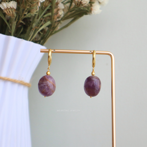 Amethyst Tumble Oval Huggies