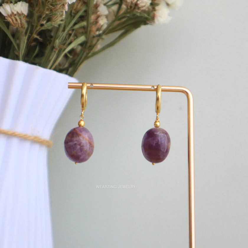 Amethyst Tumble Oval Huggies