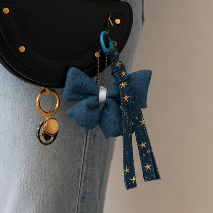 Denim Ribbon Bag Charm WearZing - Crystal Jewelry Store in India
