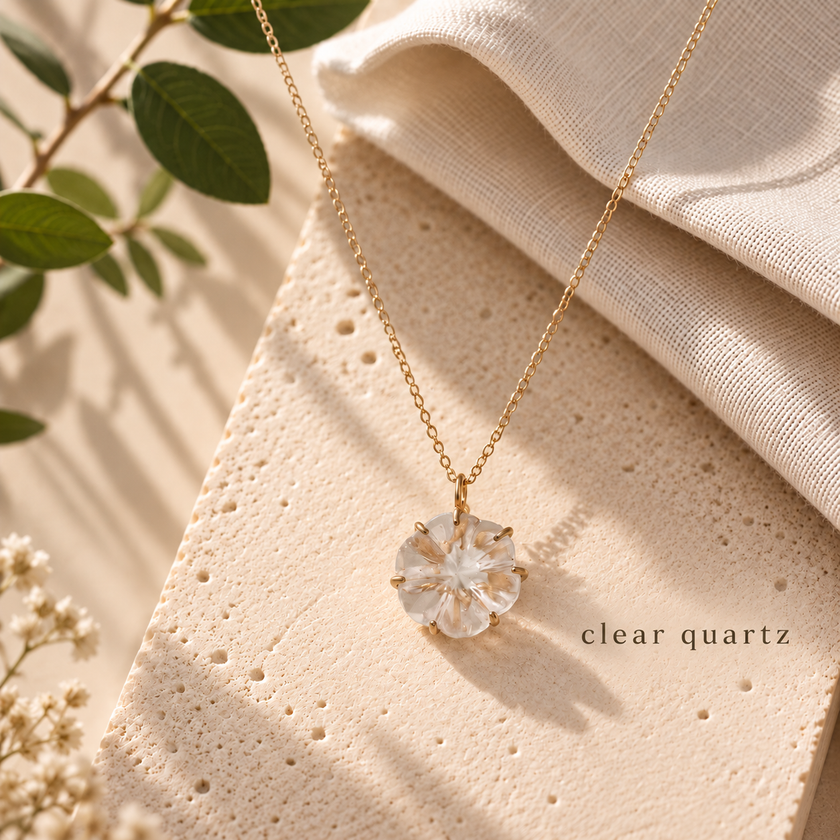 Quartz flower pendant WearZing - Crystal Jewelry Store in India