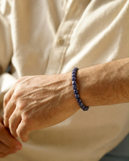 Iolite Men's Bead Bracelet