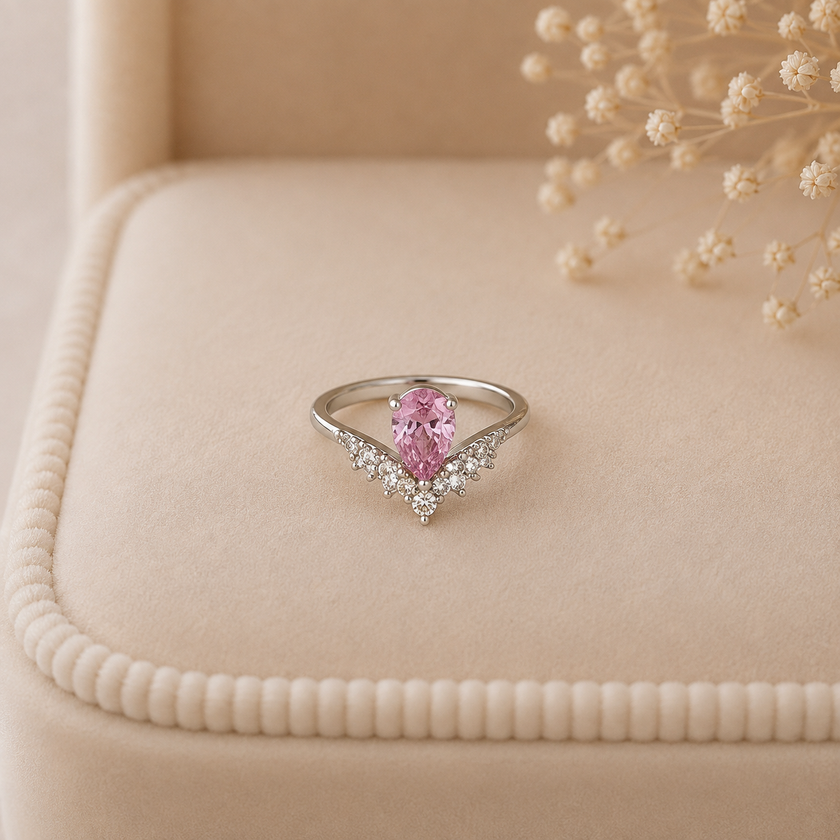 Pink Tiara Ring WearZing - Crystal Jewelry Store in India