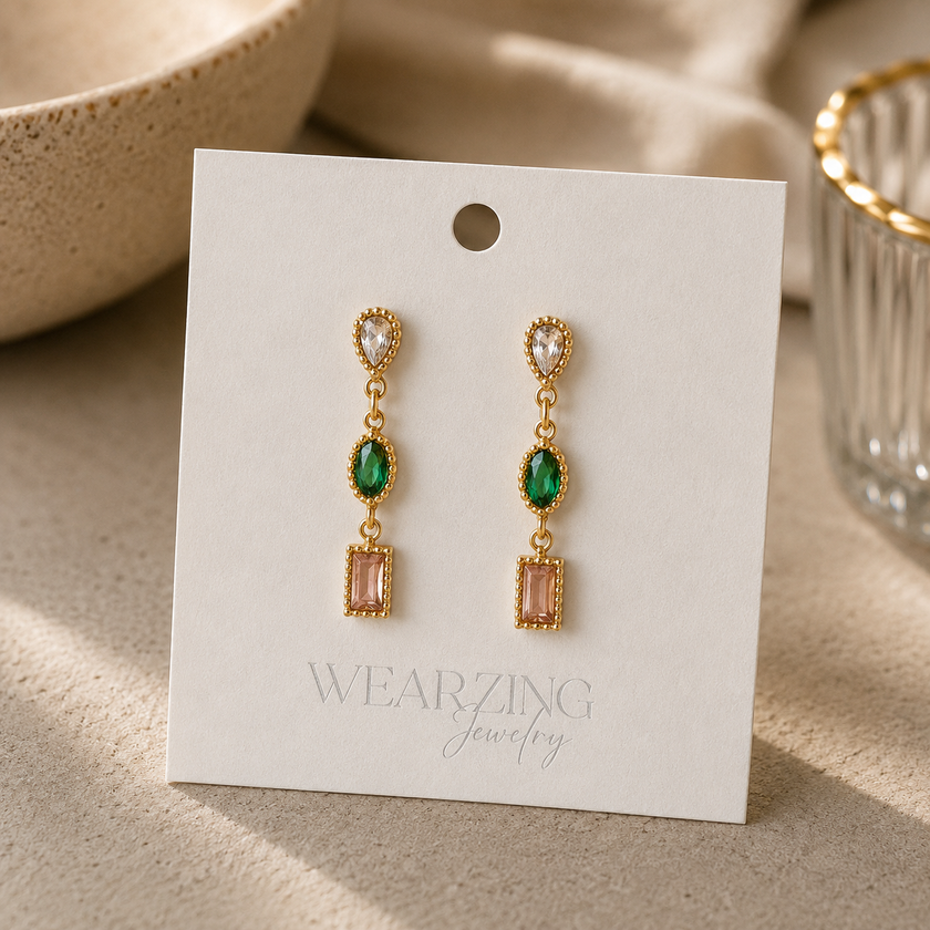 Royal Trio Dangler Earrings WearZing - Crystal Jewelry Store in India