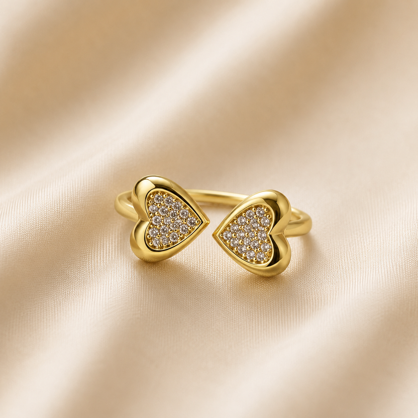 Twin Heart Ring WearZing - Crystal Jewelry Store in India