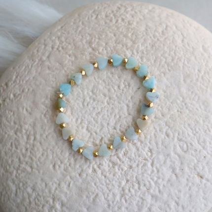 Amazonite Heart Bead Bracelet WearZing - Crystal Jewelry Store in India