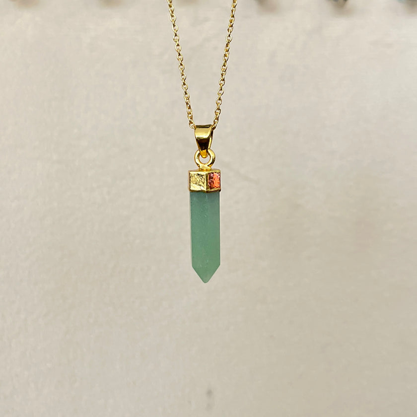 Green Aventurine Prism Pendant