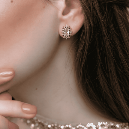Oval Halo Studs WearZing - Crystal Jewelry Store in India