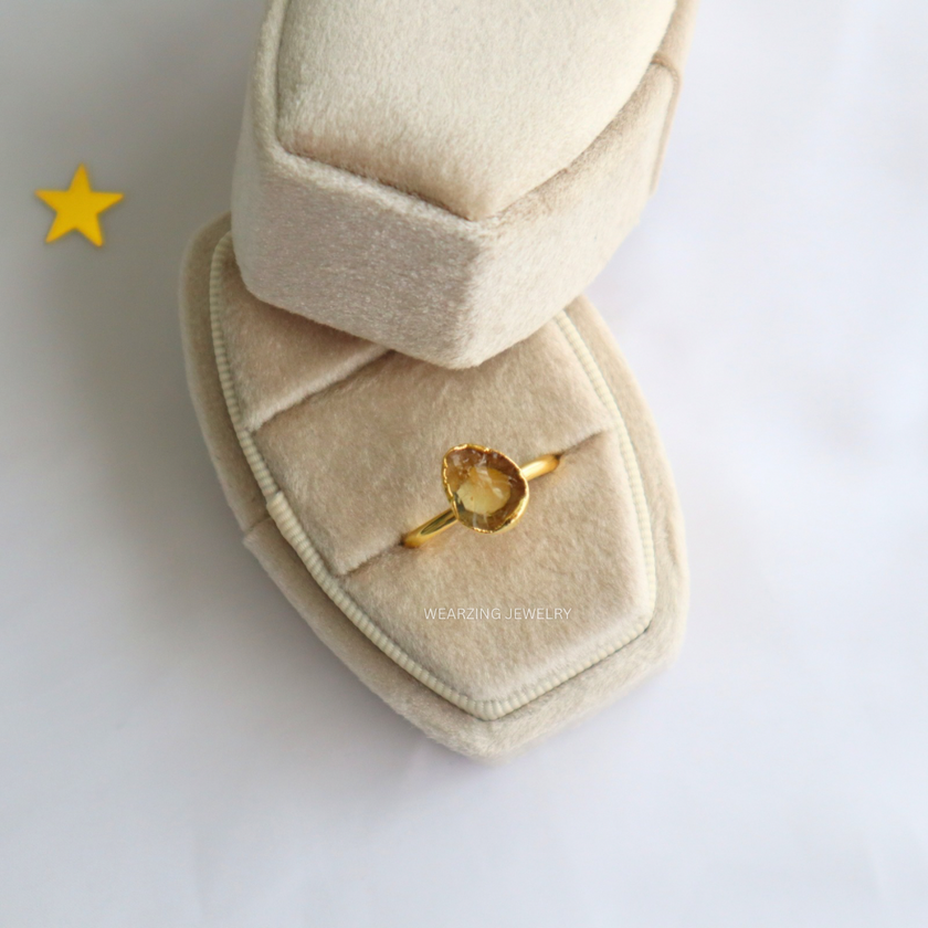 Citrine Crystal Ring