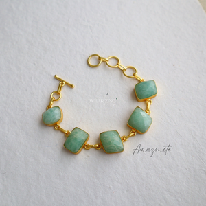 Amazonite Hexa Line Bracelet