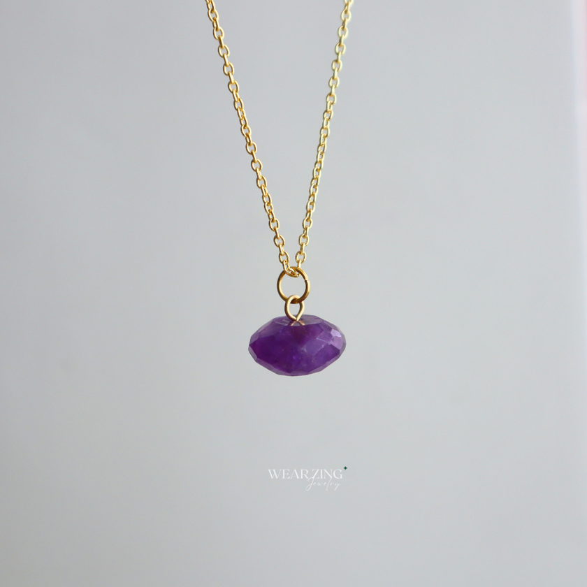Amethyst Float Disc Pendant